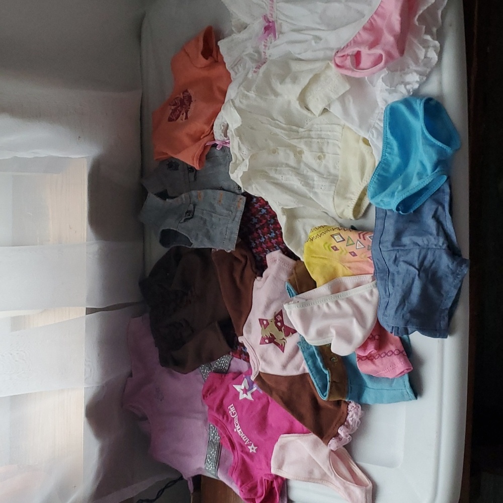 15 pc. American Girl outfits, dress, shirts, Skirts, Nightgown. Nicki outfits.